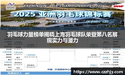 羽毛球力量榜单揭晓上海羽毛球队荣登第八名展现实力与潜力